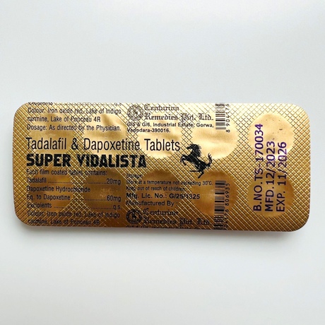 Фото 3 - Super Vidalista tadalafil+dapoxetine (Tadalafil 20 mg + Dapoxetine 60 mg) 10 tablets