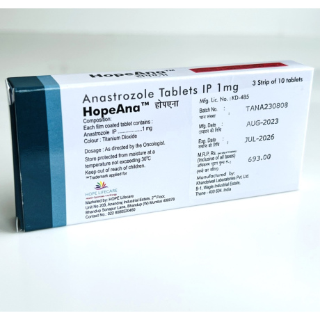 Фото 3 - Anastrazole (Anastrazole HopeAna) pharmacy 1 mg 10 tablets