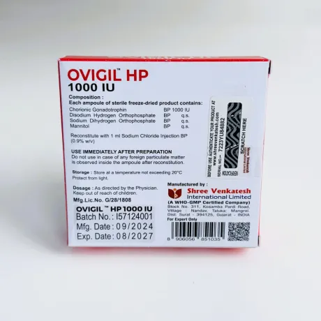 Фото 5 - Gonadotropin chorionic Ovigil (Gonadotropin Ovigil) 5 ampoules of 1000 ME