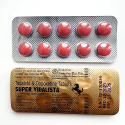 Super Vidalista tadalafil+dapoxetine (Tadalafil 20 mg + Dapoxetine 60 mg) 10 tablets